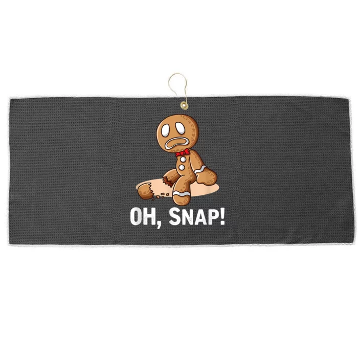 Oh Snap Gingerbread Cookie Man Broken Leg Large Microfiber Waffle Golf Towel