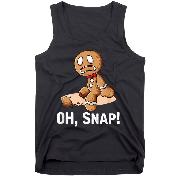 Oh Snap Gingerbread Cookie Man Broken Leg Tank Top