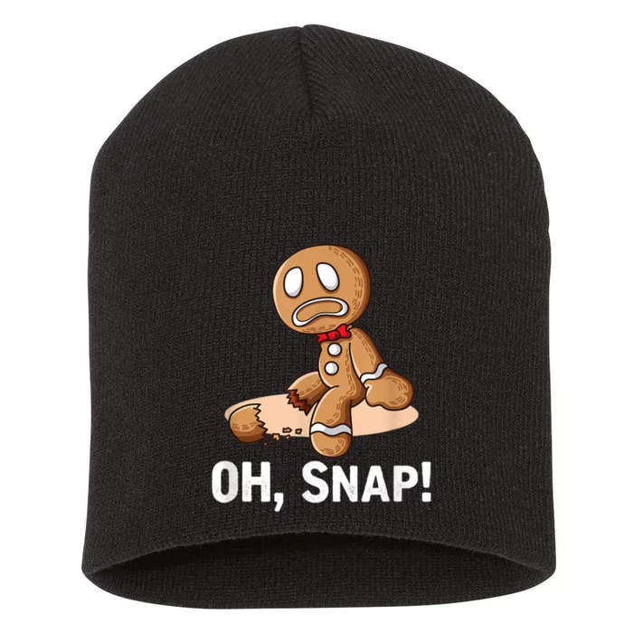 Oh Snap Gingerbread Cookie Man Broken Leg Short Acrylic Beanie