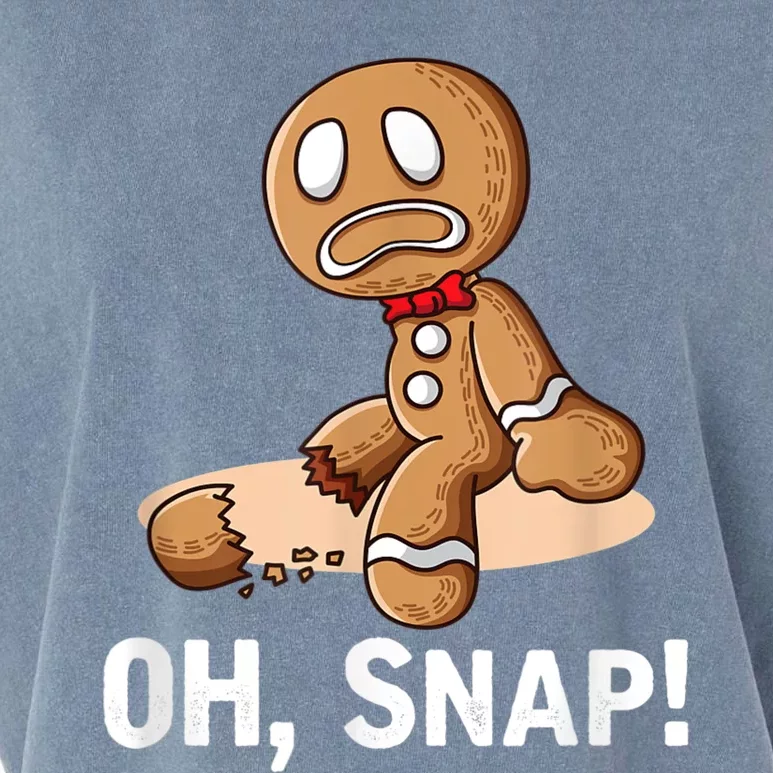 Oh Snap Gingerbread Cookie Man Broken Leg Garment-Dyed Women's Muscle Tee