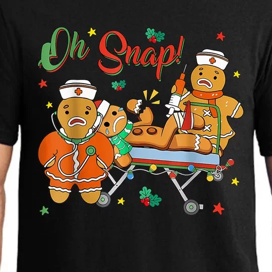 Oh Snap Gingerbread Nurse Funny Nursing Christmas Holiday Pajama Set