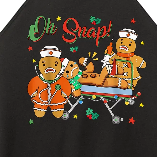 Oh Snap Gingerbread Nurse Funny Nursing Christmas Holiday Women’s Perfect Tri Rocker Tank