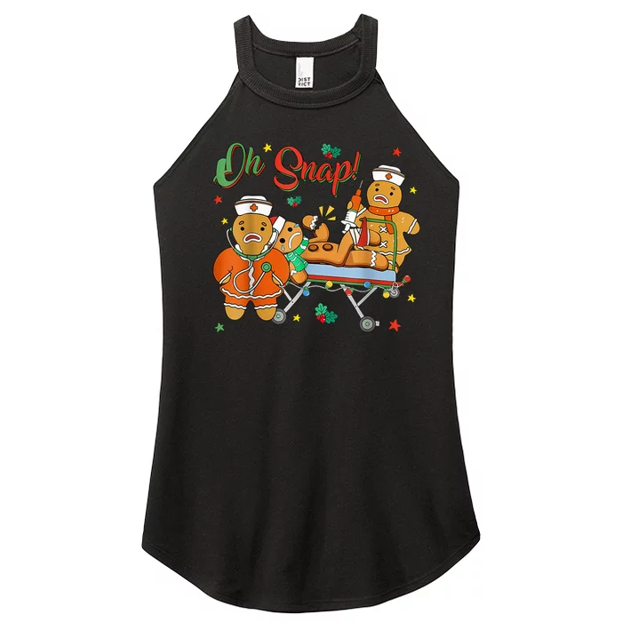 Oh Snap Gingerbread Nurse Funny Nursing Christmas Holiday Women’s Perfect Tri Rocker Tank