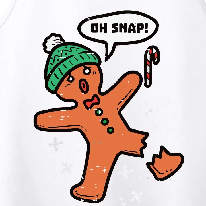 Oh Snap Gingerbread Man Funny Christmas Xmas Performance Tank