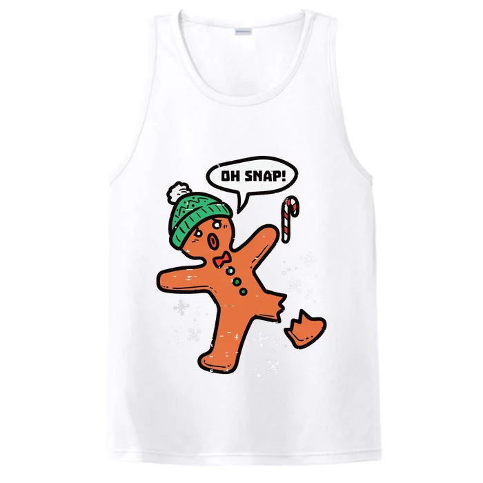 Oh Snap Gingerbread Man Funny Christmas Xmas Performance Tank