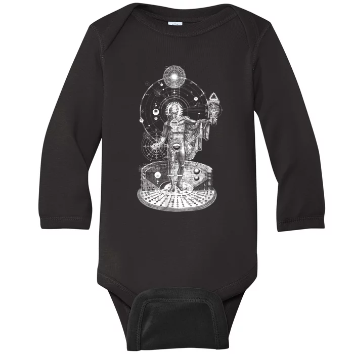 Occult Sacred Geometry Baby Long Sleeve Bodysuit