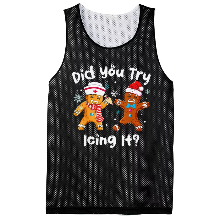 Oh Snap Gingerbread Man Cookie Did You Try Icing It Xmas Mesh Reversible Basketball Jersey Tank