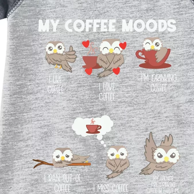 Owl Shirts Gift For Owl Lovers And Coffee Drinkers Infant Baby Jersey Bodysuit