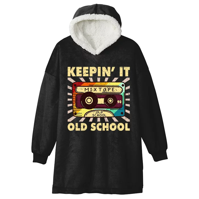 Old School Hip Hop 80s 90s Mixtape Hooded Wearable Blanket