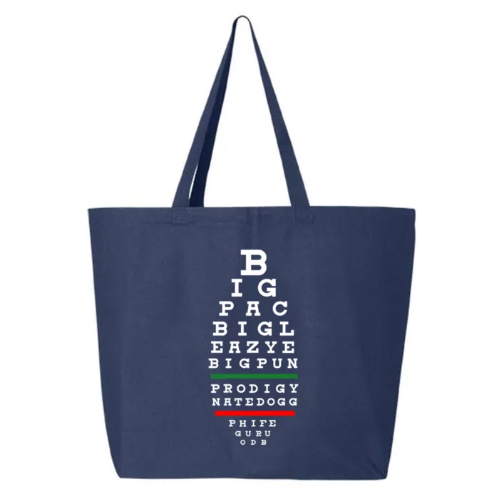 Old School Hip Hop Music Rap Legends Eye Chart 90s Hiphop Cute Gift 25L Jumbo Tote