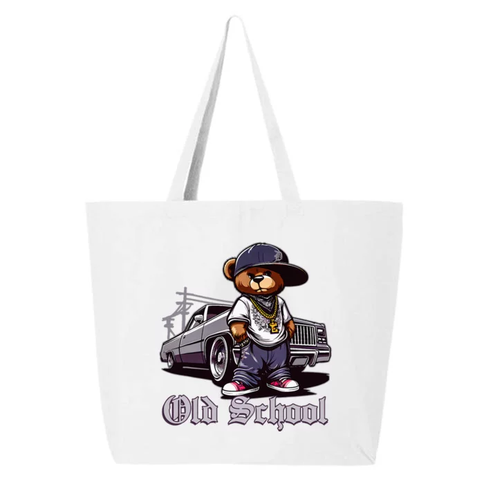 Old School Hip Hop Teddy Bear Lowrider Chicano Culture Cute 25L Jumbo Tote