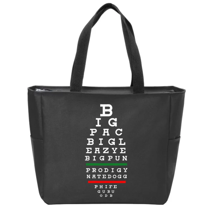 Old School Hip Hop Music Rap Legends Eye Chart 90s Hiphop Zip Tote Bag