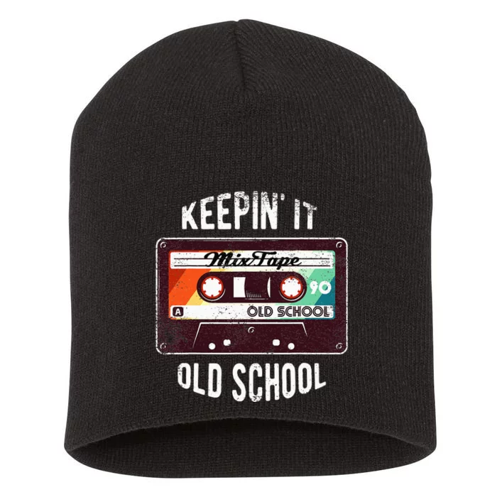 Old School Hip Hop 80s 90s Mixtape Graphic Short Acrylic Beanie