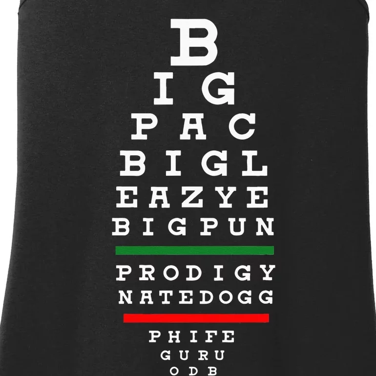 Old School Hip Hop Music Rap Legends Eye Chart 90s Hip Hop Ladies Essential Tank