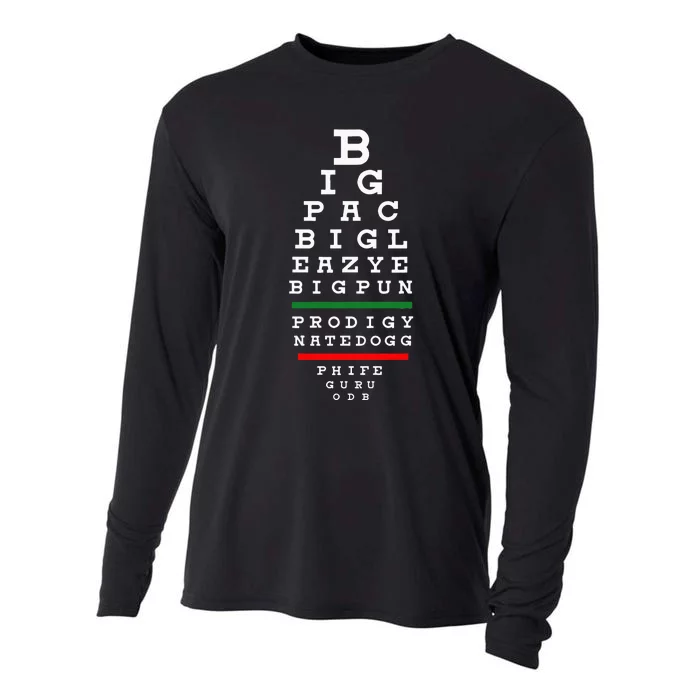 Old School Hip Hop Music Rap Legends Eye Chart 90s Hip Hop Cooling Performance Long Sleeve Crew