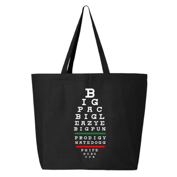 Old School Hip Hop Music Rap Legends Eye Chart 90s Hip Hop 25L Jumbo Tote