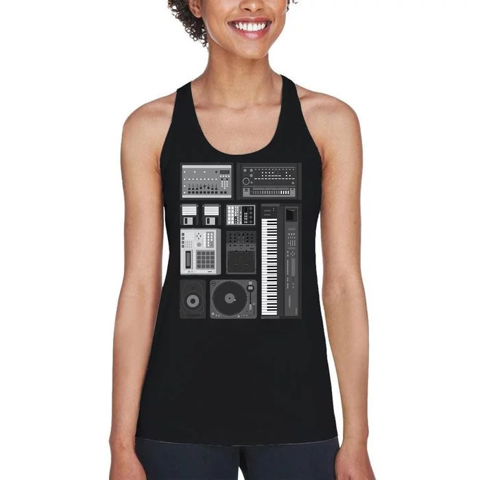 Old School Hip Hop Rap Music Beat Maker Women's Racerback Tank