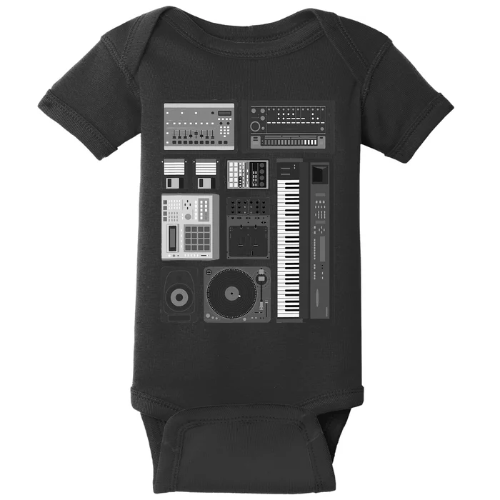 Old School Hip Hop Rap Music Beat Maker Baby Bodysuit