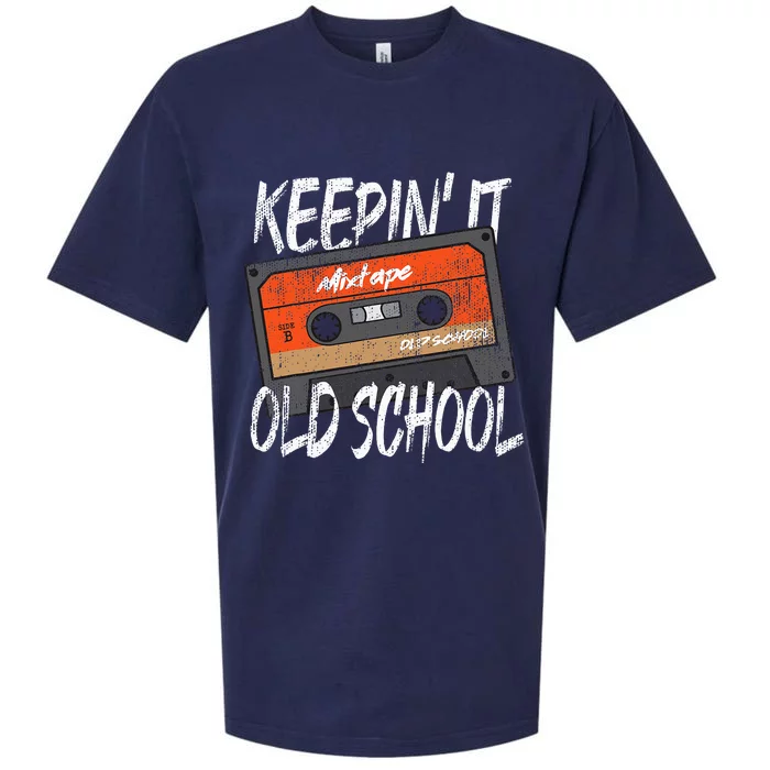 Old School Hip Hop 80s 90s Vintage Mixtape Cassette Tape Sueded Cloud Jersey T-Shirt