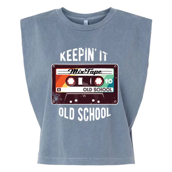 Old School Hip Hop 80s 90s Mixtape Graphic Garment-Dyed Women's Muscle Tee