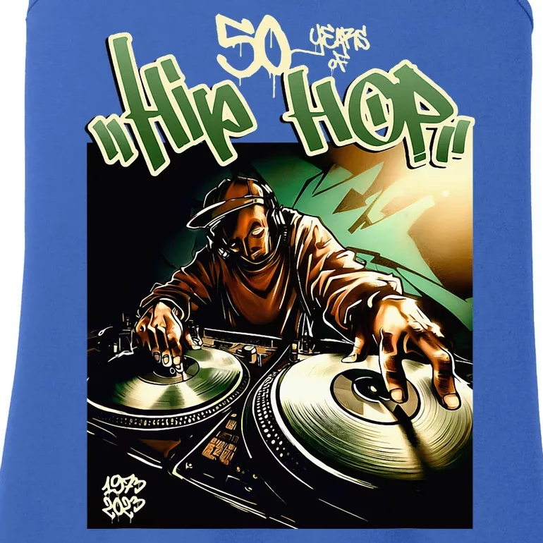 Old School Hip Hop Graffiti Hip Hop 50 Years Anniversary Dj Ladies Essential Tank