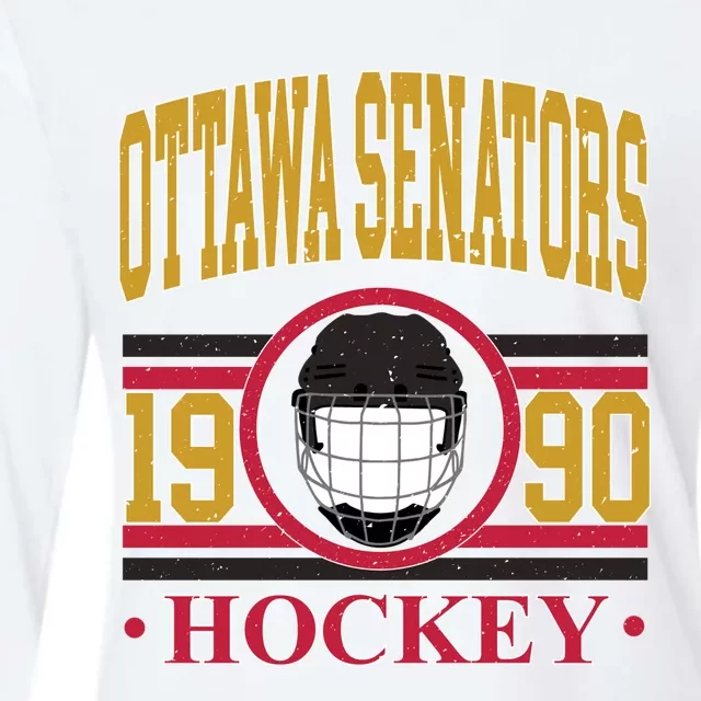 Ottawa Senators Hockey Team Supporter Womens Cotton Relaxed Long Sleeve T-Shirt