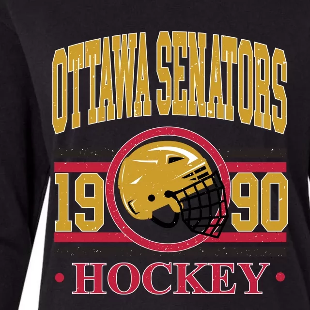 Ottawa Senators Hockey Team Supporter 1990 Womens Cotton Relaxed Long Sleeve T-Shirt