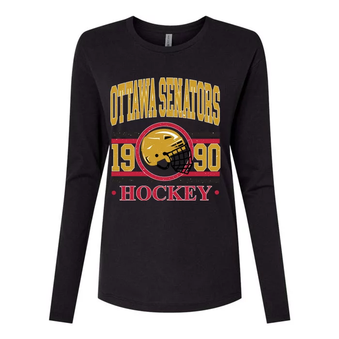 Ottawa Senators Hockey Team Supporter 1990 Womens Cotton Relaxed Long Sleeve T-Shirt