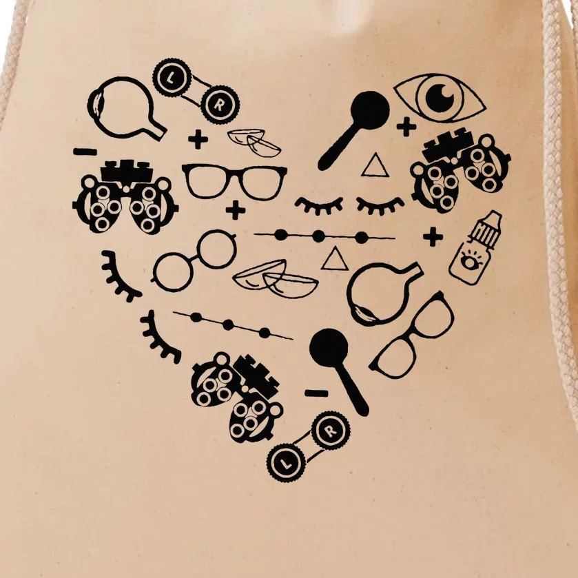 Optometry Symbols Heart Eyeglasses Spectacles Optician Life Drawstring Bag