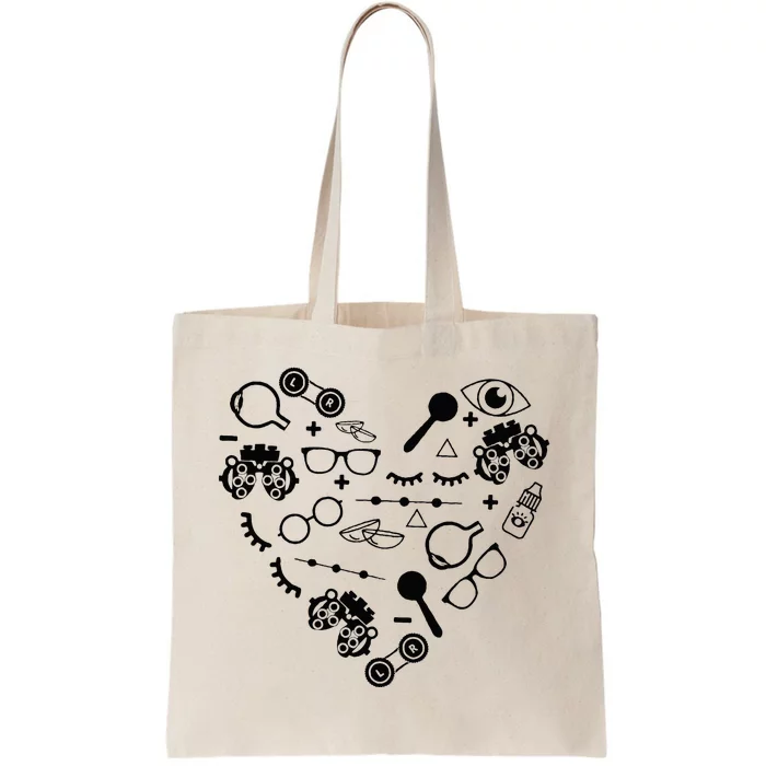 Optometry Symbols Heart Eyeglasses Spectacles Optician Life Tote Bag