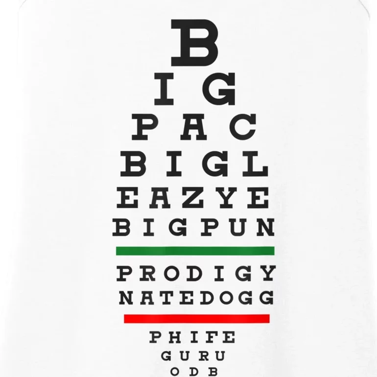 Old School Hip Hop Music Rap Legends Eye Chart 90s HipHop Ladies Essential Tank