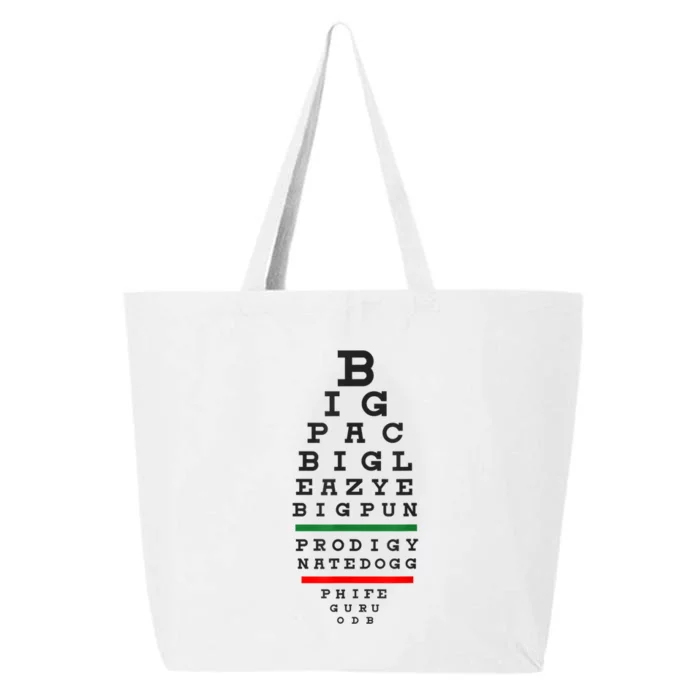 Old School Hip Hop Music Rap Legends Eye Chart 90s HipHop 25L Jumbo Tote