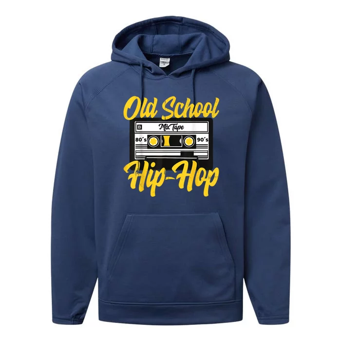 Old School Hip Hop 80s 90s Mixtape Cassette Performance Fleece Hoodie