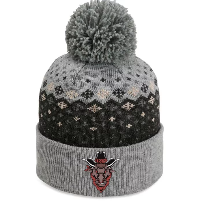 Old School Hats Bull Custom Printed The Baniff Cuffed Pom Beanie