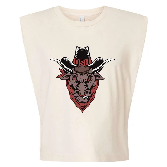 Old School Hats Bull Custom Printed Garment-Dyed Women's Muscle Tee