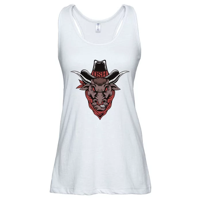 Old School Hats Bull Custom Printed Ladies Essential Flowy Tank