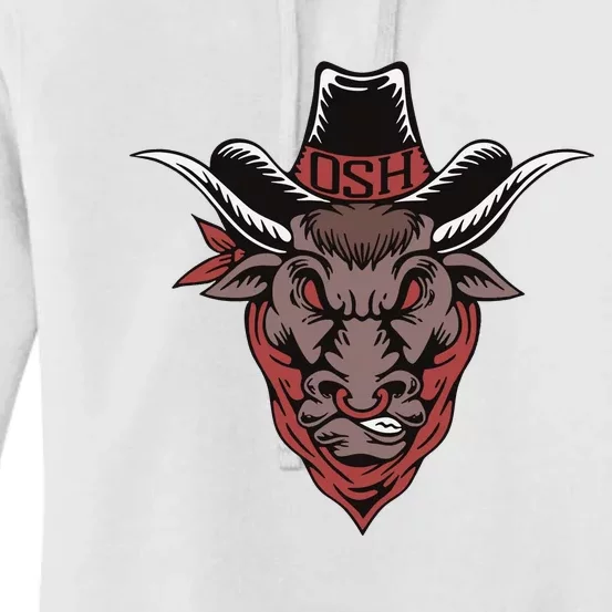 Old School Hats Bull Custom Printed Women's Pullover Hoodie