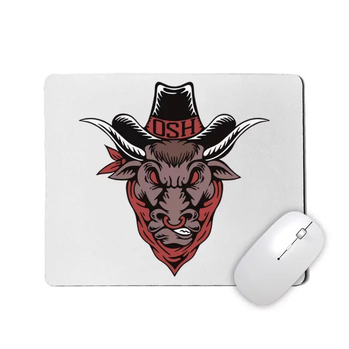 Old School Hats Bull Custom Printed Mousepad