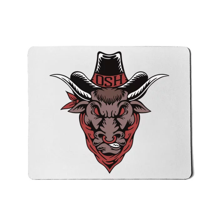 Old School Hats Bull Custom Printed Mousepad