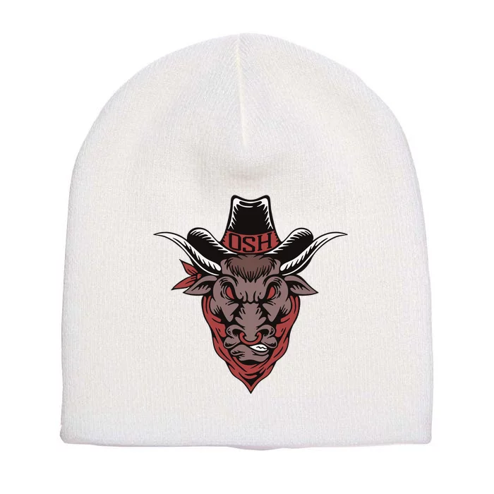 Old School Hats Bull Custom Printed Short Acrylic Beanie