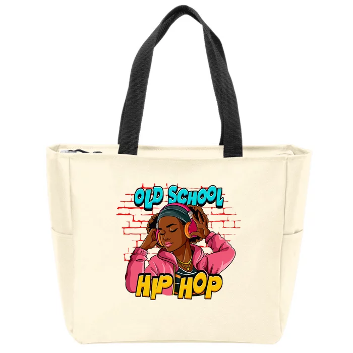 Old School Hip Hop Girl Zip Tote Bag