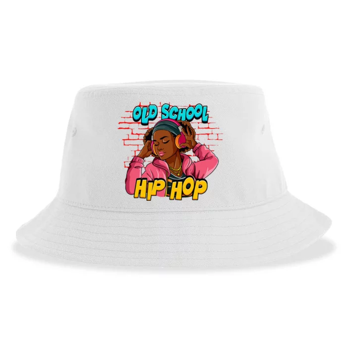 Old School Hip Hop Girl Sustainable Bucket Hat