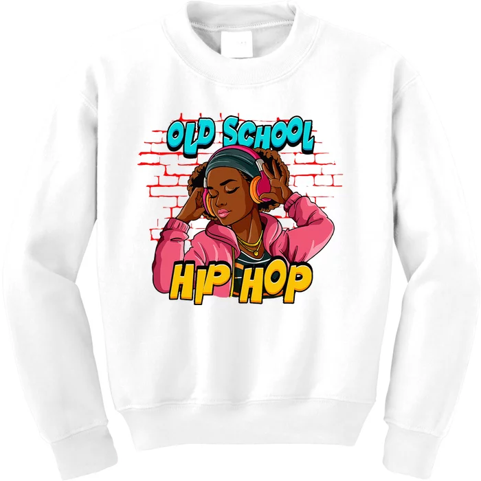 Old School Hip Hop Girl Kids Sweatshirt