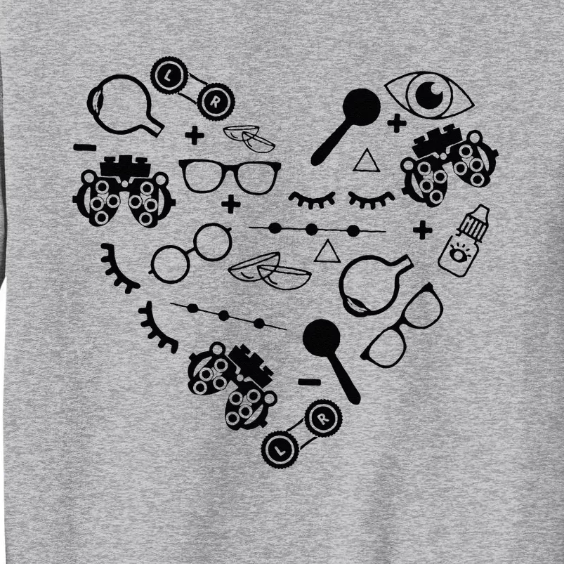 Optometry Symbols Heart Eyeglasses Spectacles Optician Life Tall Sweatshirt