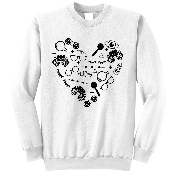 Optometry Symbols Heart Eyeglasses Spectacles Optician Life Sweatshirt