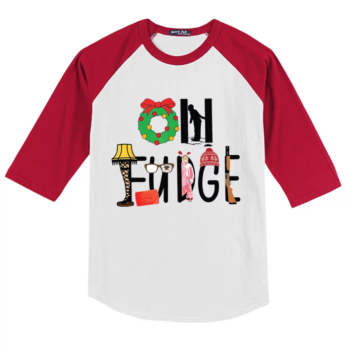 Oh Santa Hat Funny Christmas Story Family Christmas Kids Kids Colorblock Raglan Jersey