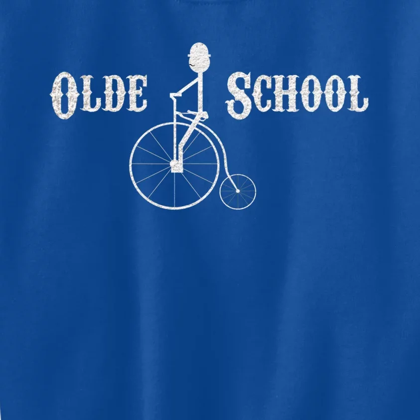 Olde School High Wheel Bike Funny Gift Kids Sweatshirt