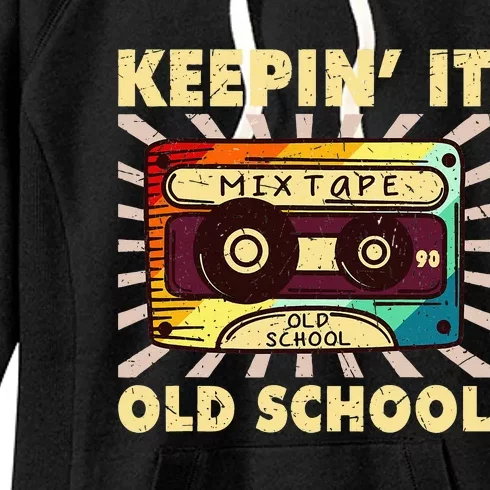 Old School Hip Hop 80s 90s Mixtape Women's Fleece Hoodie