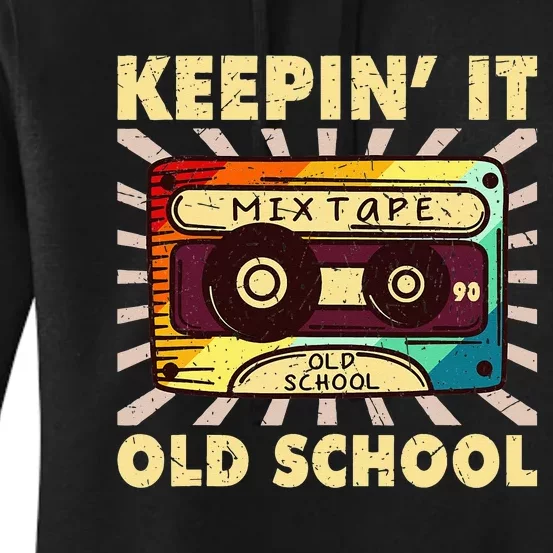 Old School Hip Hop 80s 90s Mixtape Women's Pullover Hoodie