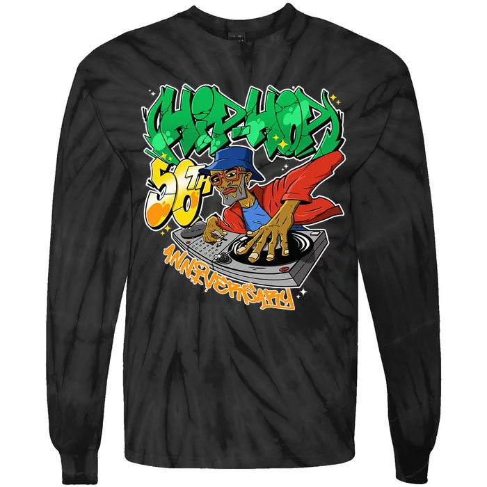 Old School Hip Hop Retro Hip Hop 90s Graffiti DJ Tie-Dye Long Sleeve Shirt